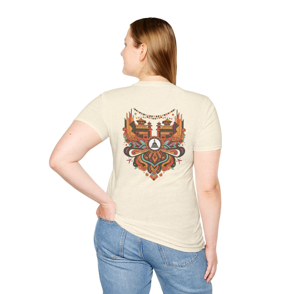 Festival Temple Graphic T-Shirt — Autumn Tribal Shrine Design