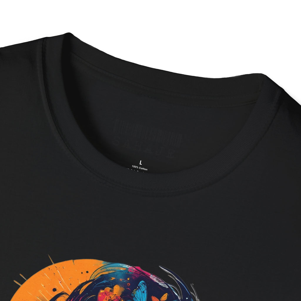 Butterfly Silhouette T-Shirt — Colorful Floral Profile Tee