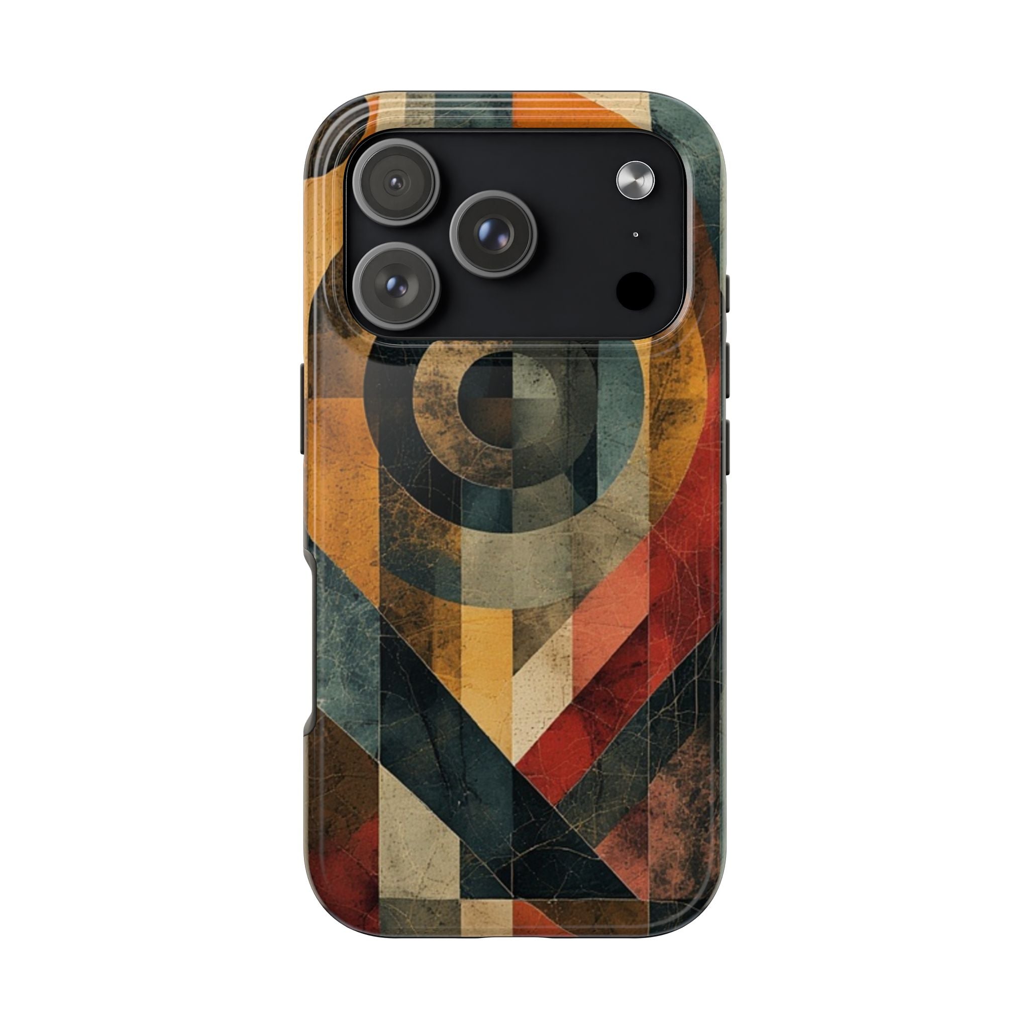 Retro Geometric Tough Phone Case — Vintage Target Circle Design