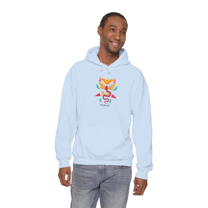 Floral Snake Hoodie — Colorful Serpent & Bloom Graphic Sweatshirt