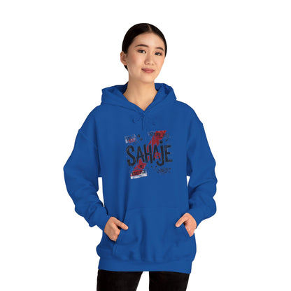 Sahaje Graphic Hoodie – Distressed Vintage Script Pullover