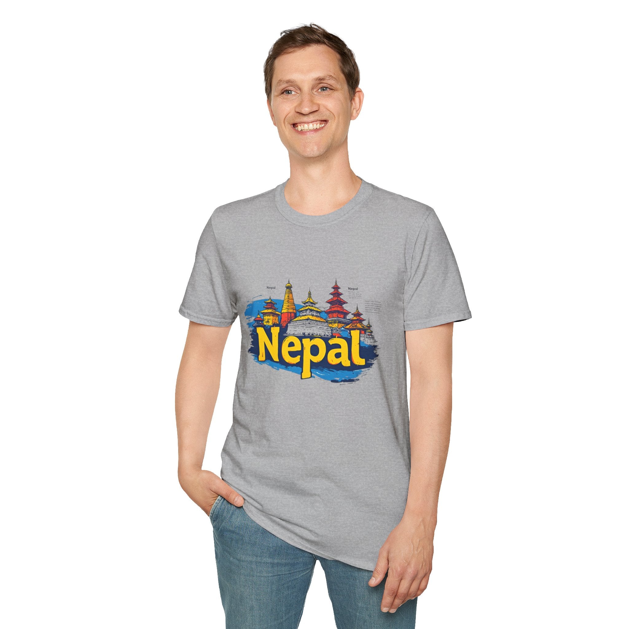 Nepal Temple Skyline T-Shirt – Nepali Cultural Heritage Graphic Tee, Travel & Spiritual Design