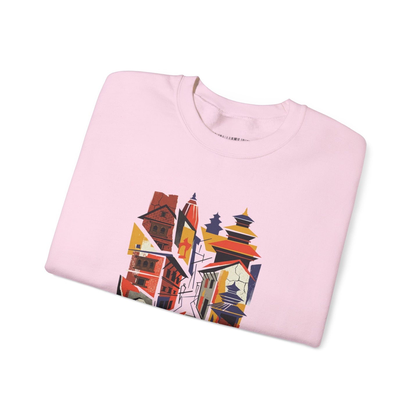 Architectural Cityscape Crewneck Sweatshirt — Abstract Urban Alley Art