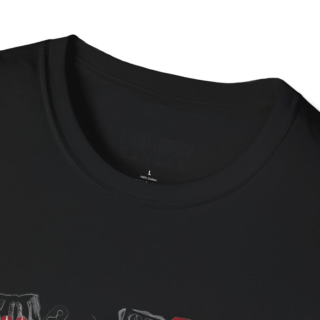 Sahajé Graphic T-Shirt — Bold Streetwear Tee with Red Slash Design
