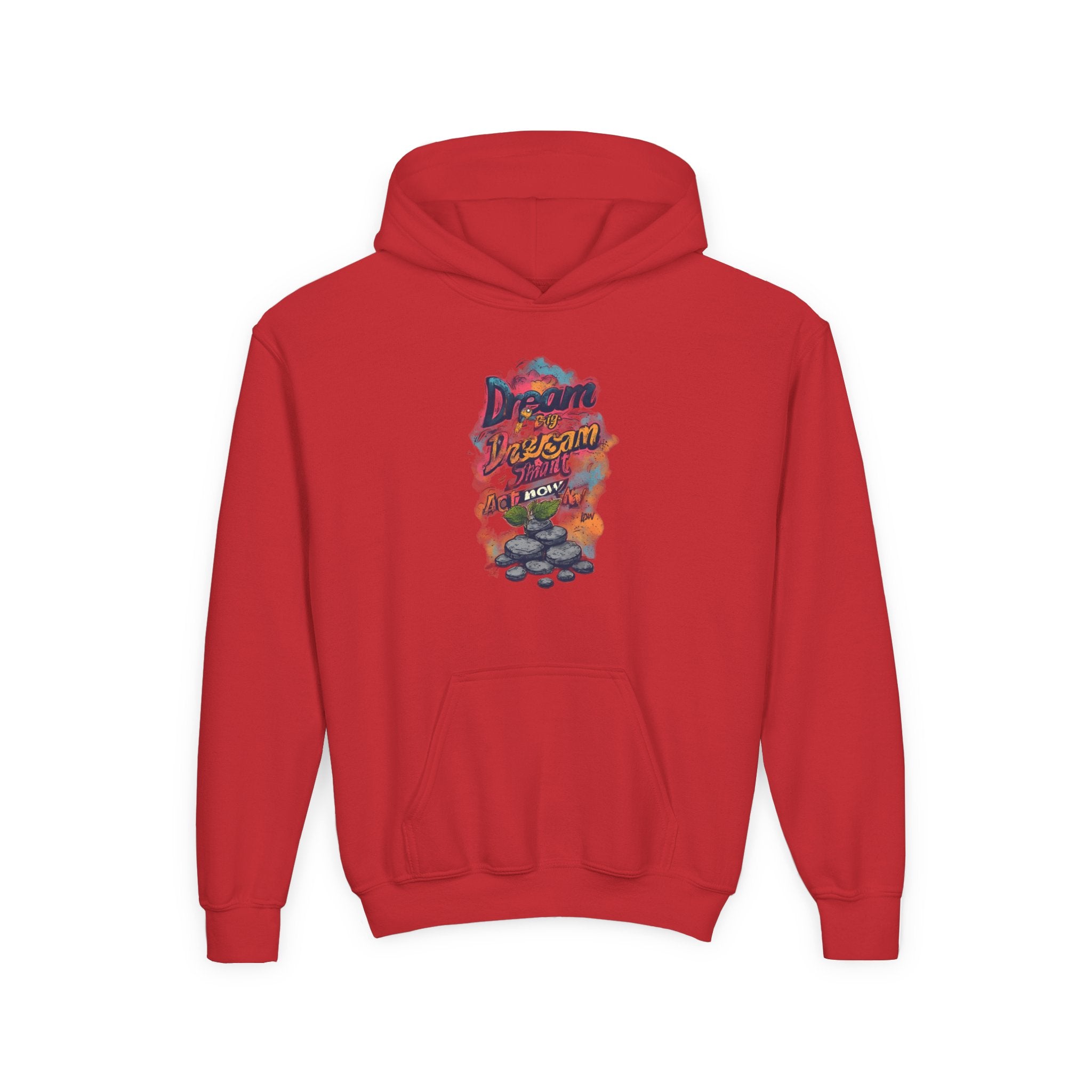 Dream Chasin' Youth Hoodie — Colorful Motivational Graphic Hoodie
