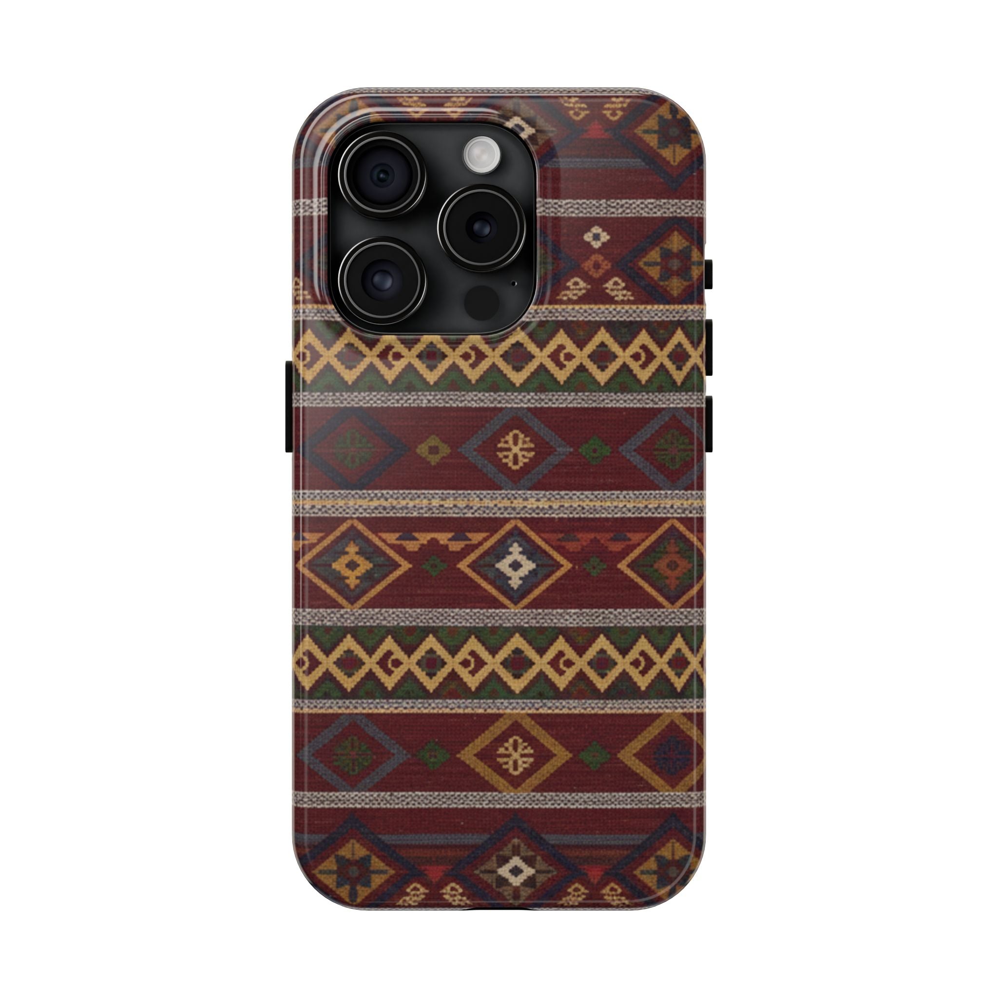 Aztec Pattern Tough Phone Case — Rustic Tribal Protective Cover