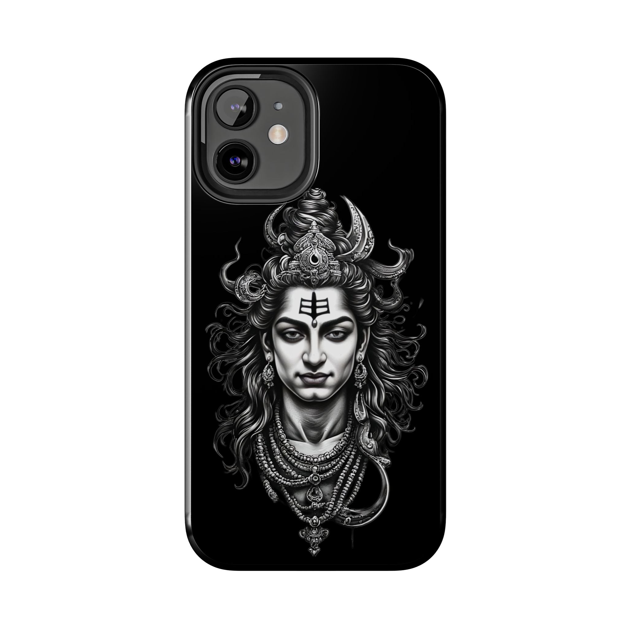Phone Case — Intricate Lord Shiva Illustration on Black Tough Case