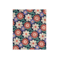Crushed Velvet Floral Throw Blanket — Retro Daisy Pattern Plush Blanket