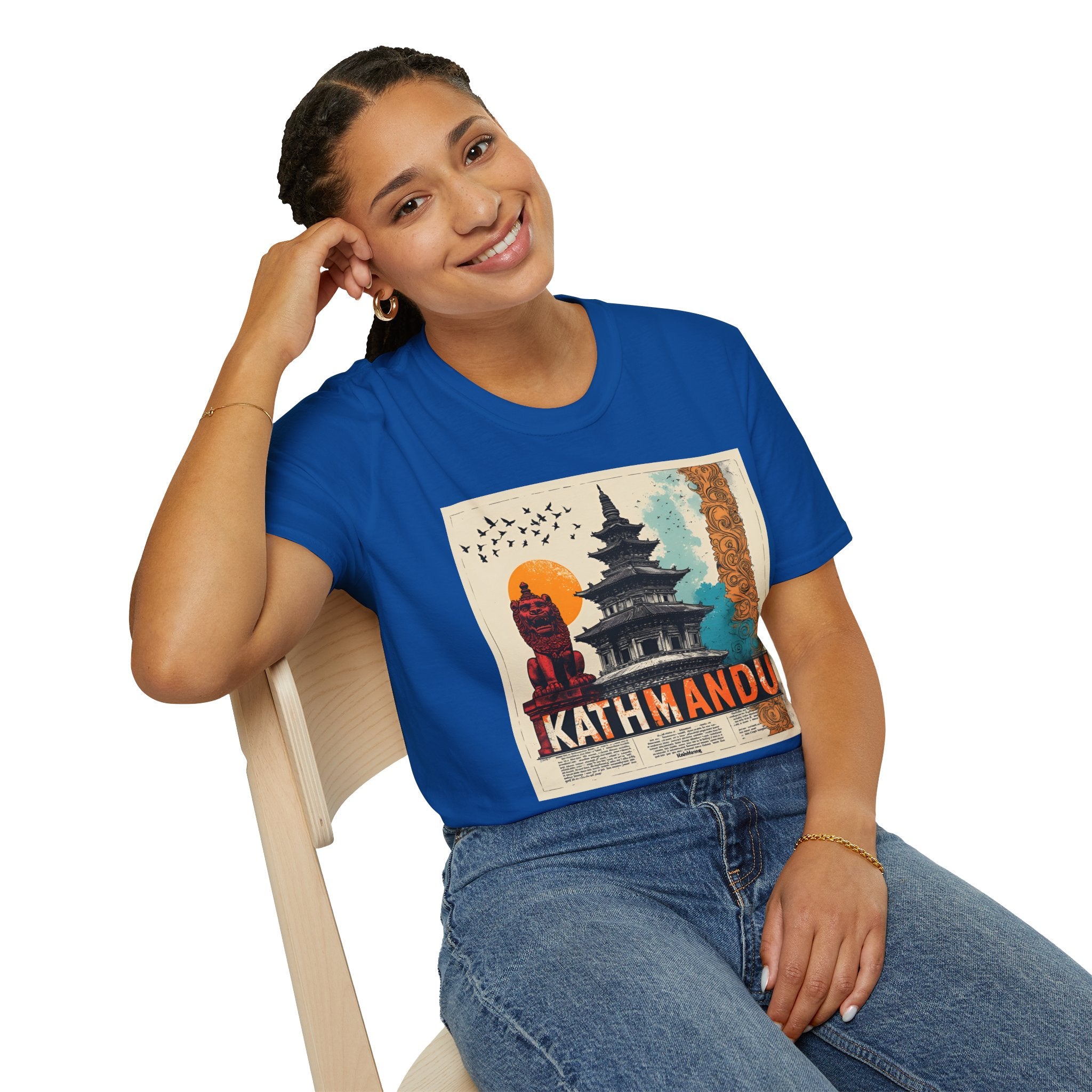 Kathmandu Vintage Travel T-Shirt – Retro Nepal Skyline Graphic Tee, Cultural Tourism Design