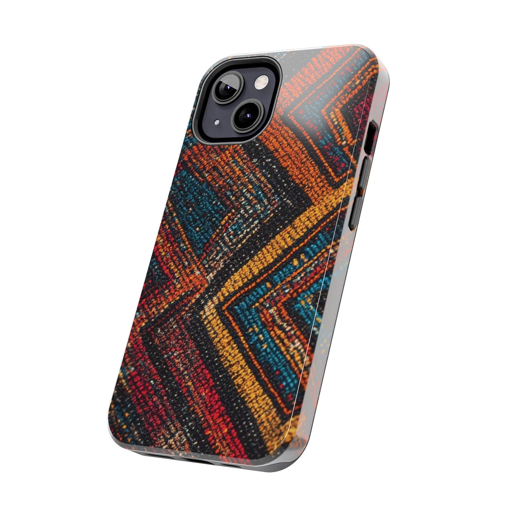 Tough Phone Case — Boho Geometric Rug Pattern, Protective iPhone Cover