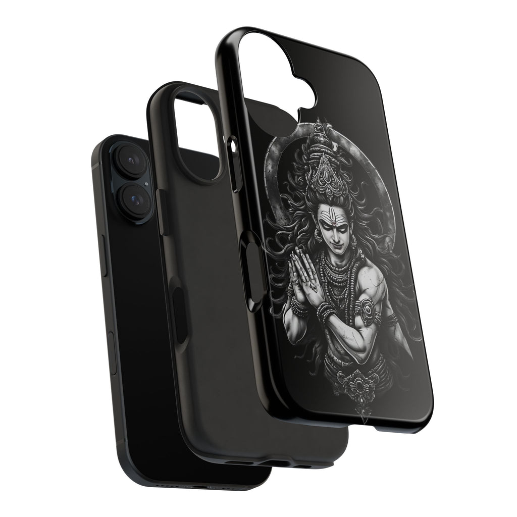 Shiva Tough Phone Case — Black Protective Hindu Deity Design