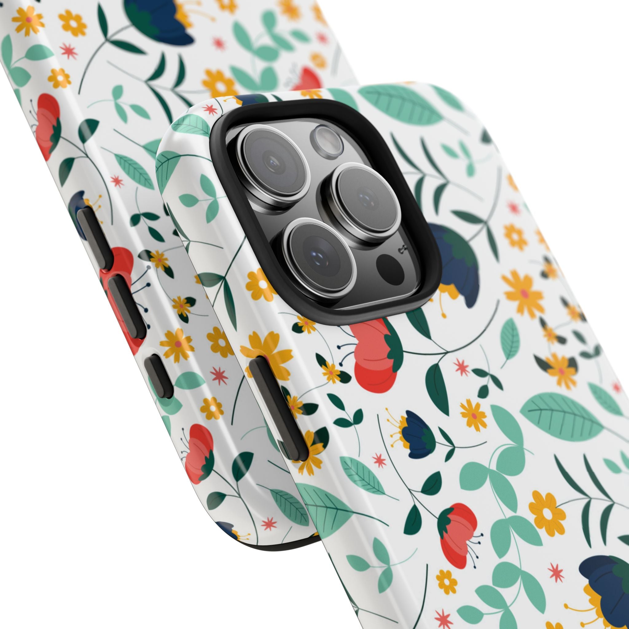 Floral Pattern Tough Phone Case — Colorful Spring Flowers Phone Cover