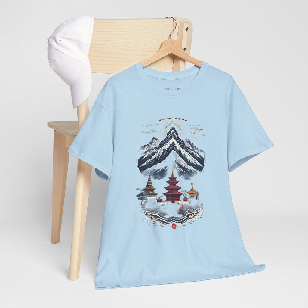 Japanese Mountain Pagoda T-Shirt — Zen Temple Landscape Tee