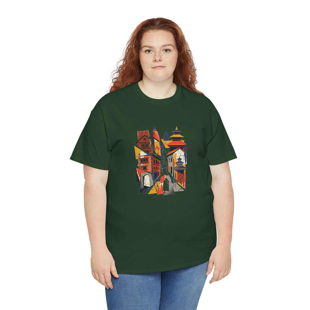 Cityscape Abstract Tee — Colorful Urban Architecture Graphic T‑Shirt