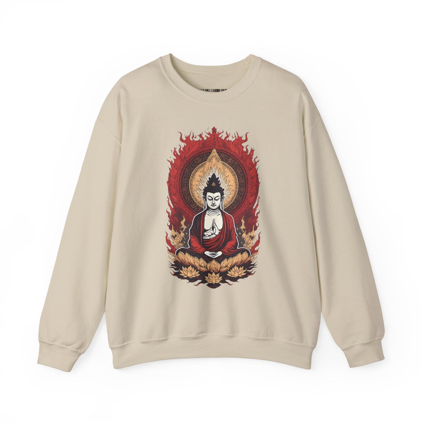 Buddha Lotus Flame Crewneck Sweatshirt