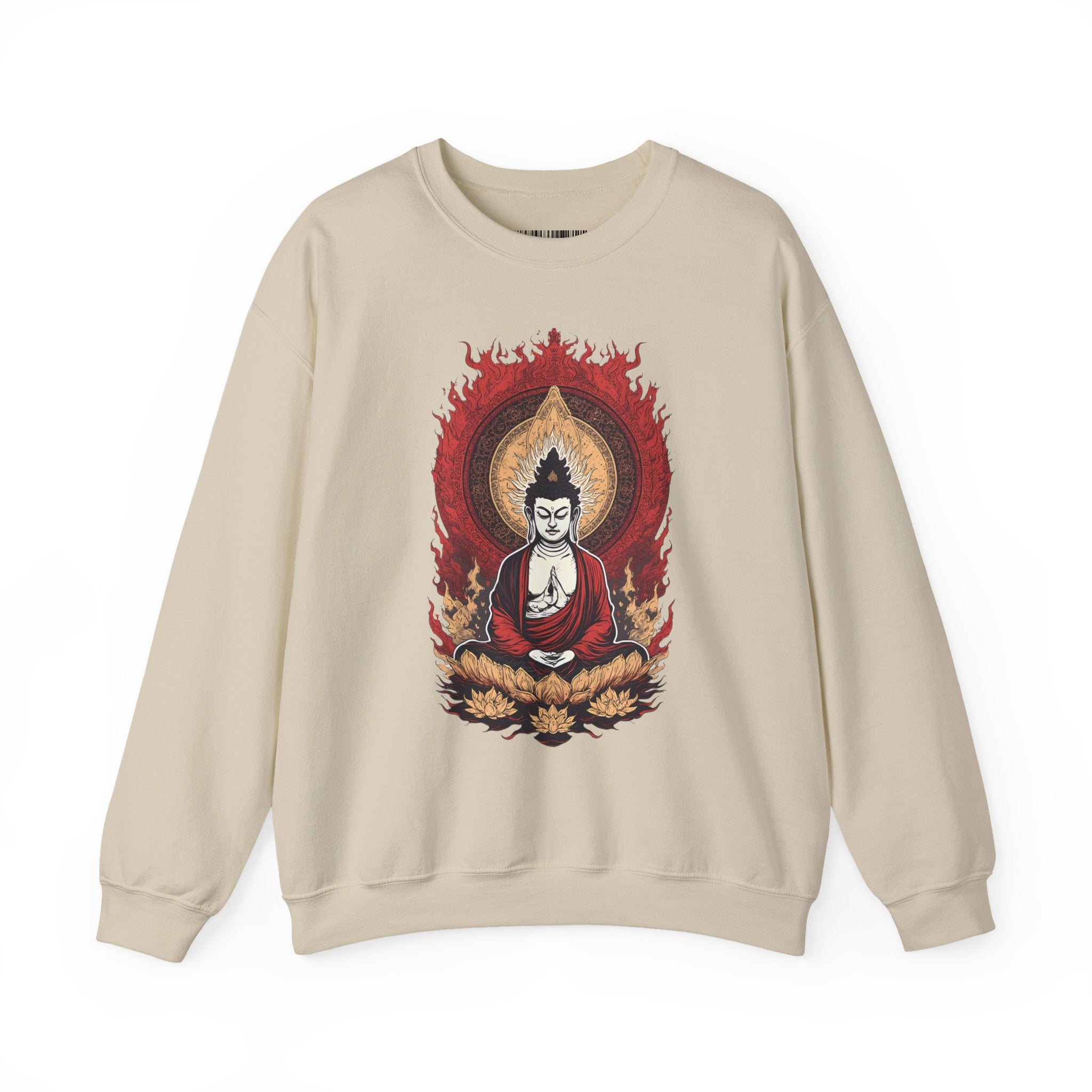 Buddha Lotus Flame Crewneck Sweatshirt