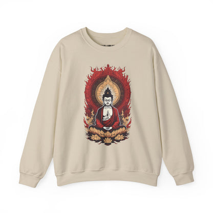 Buddha Lotus Flame Crewneck Sweatshirt