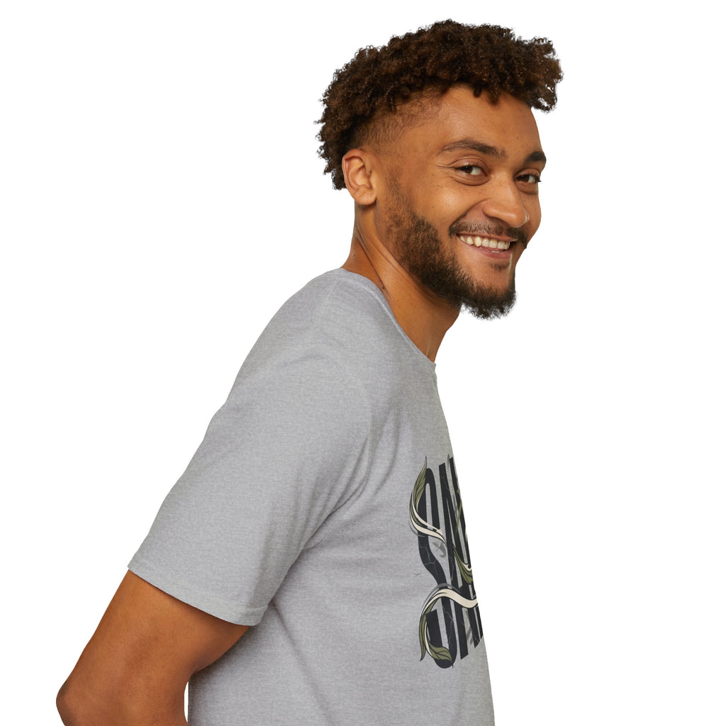 Saurus Graphic T-Shirt — Retro Block Lettering with Snake Illustration