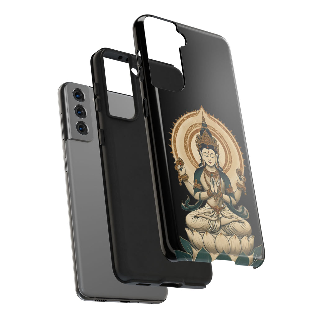 Bodhisattva Lotus Tough Phone Case — Protective Buddhist Meditation Phone Cover