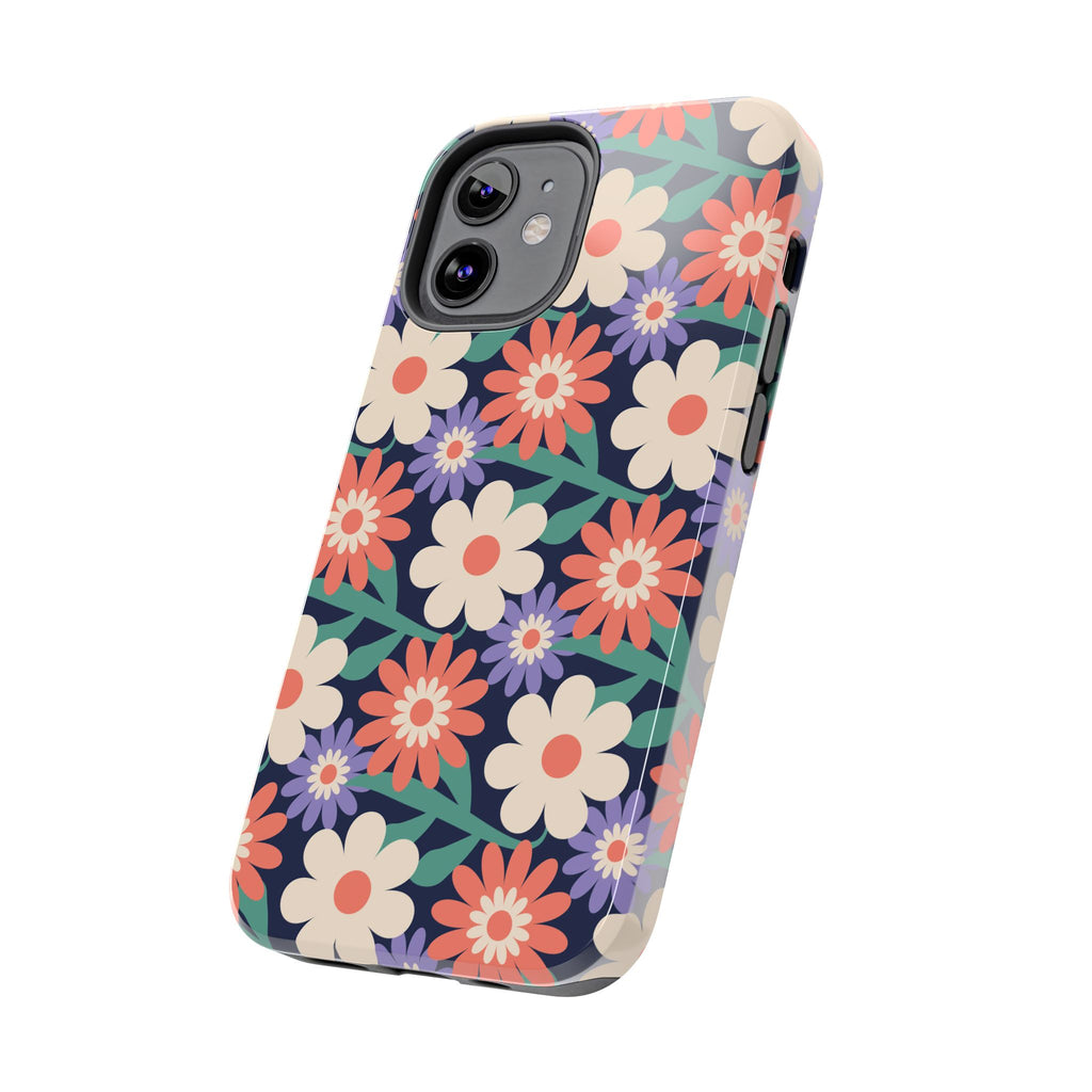 Floral Tough Phone Case — Retro Daisies Protective Phone Cover
