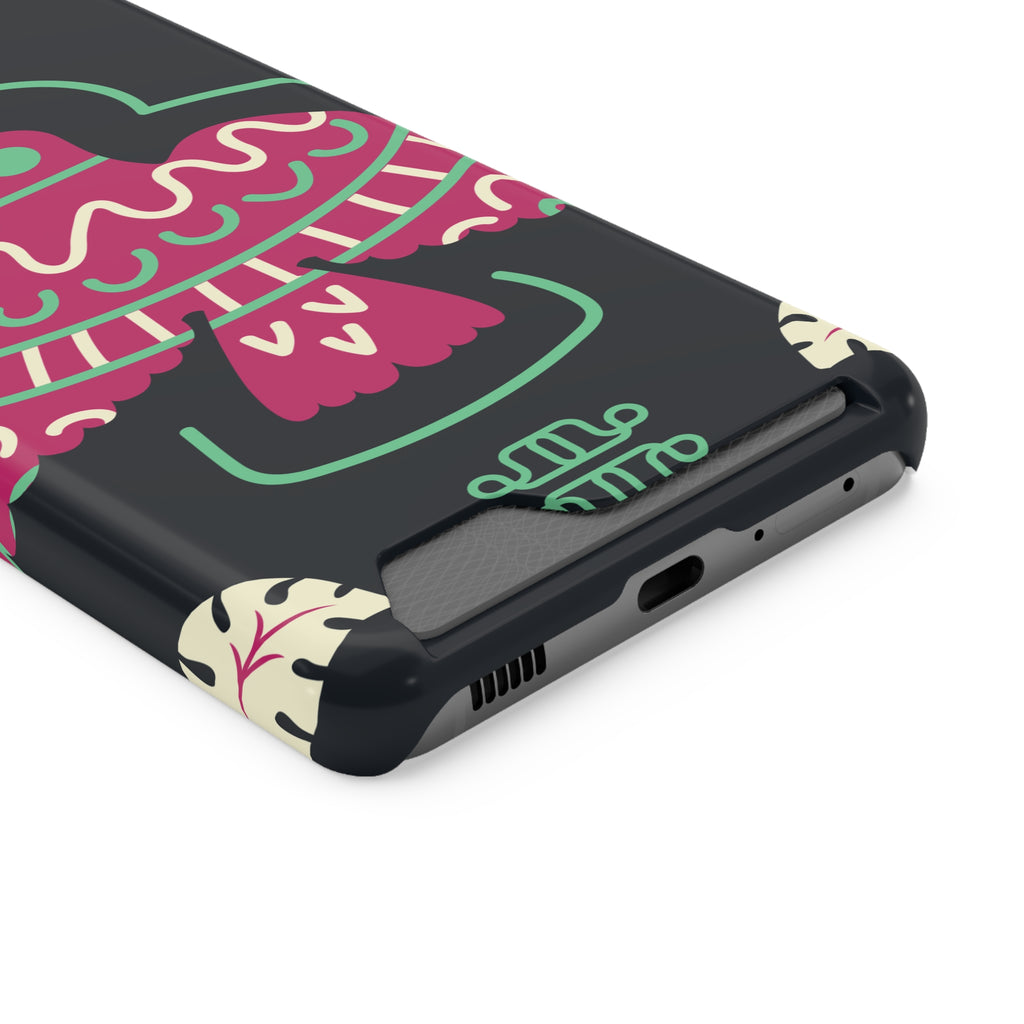 Vibrant Phone Case with Card Holder, Stylish Phone Accessory, Colorful Gift for Her, Boho Phone Cover, Trendy Mobile Case