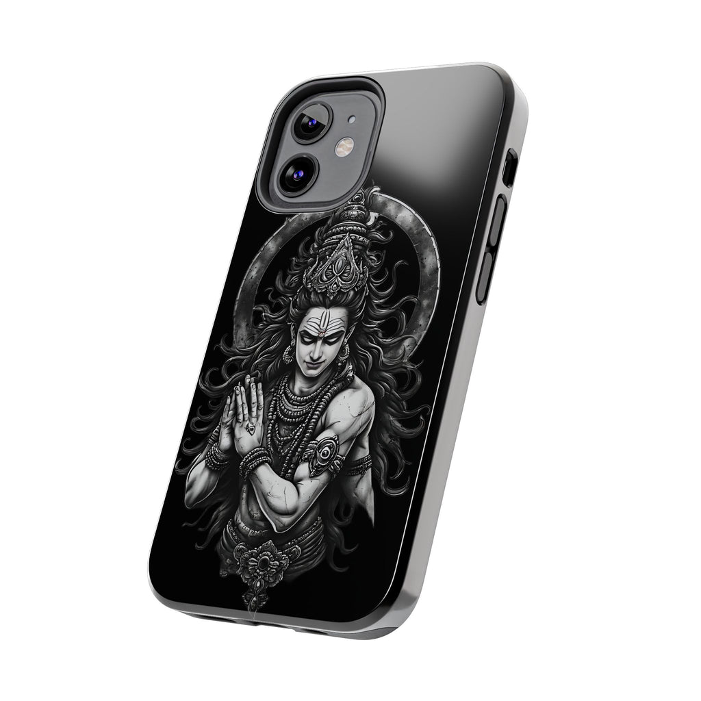 Shiva Tough Phone Case — Black Protective Hindu Deity Design