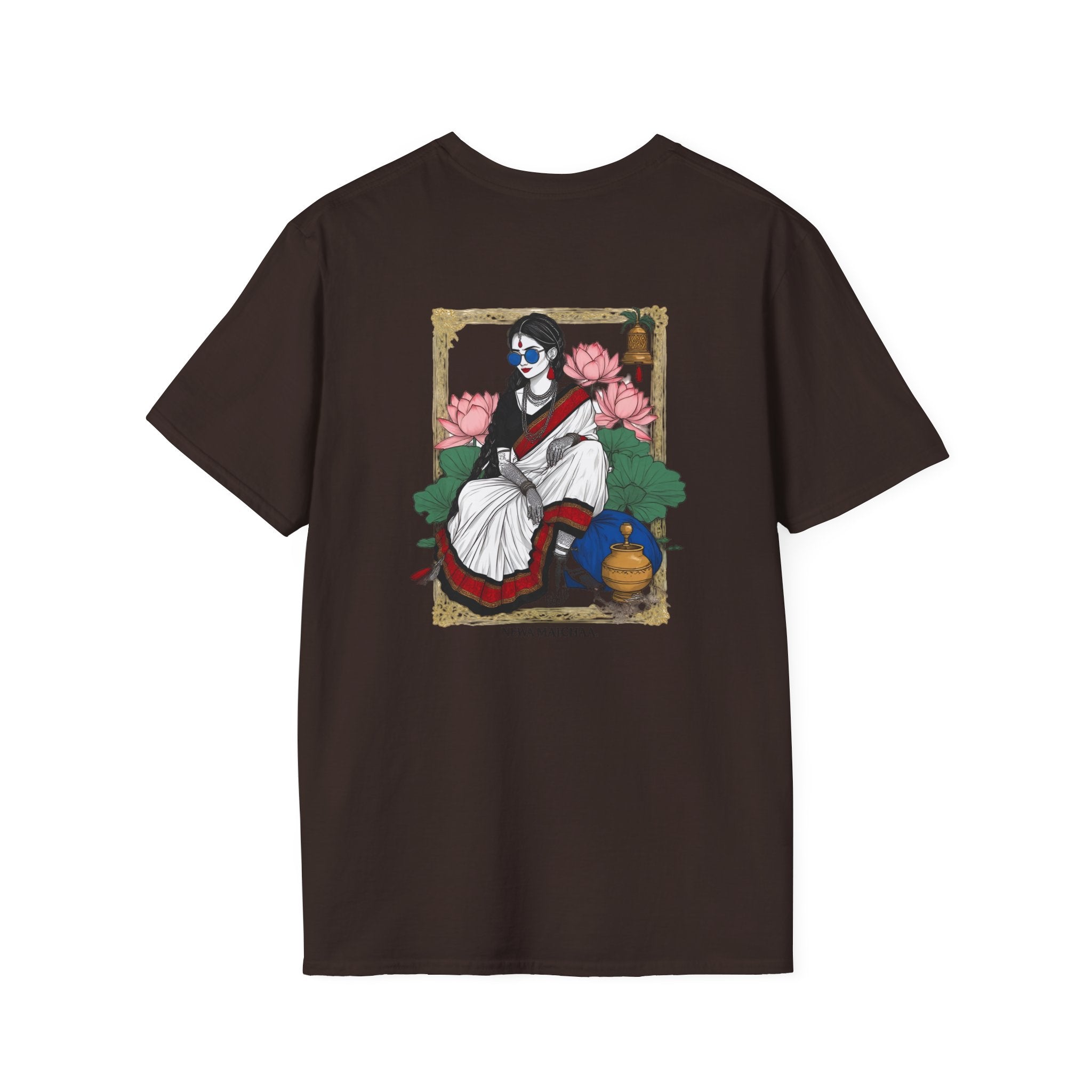 Newari Girl Traditional Dress T-Shirt – Newa Maicha Cultural Pride Graphic Tee, Nepali Heritage Design