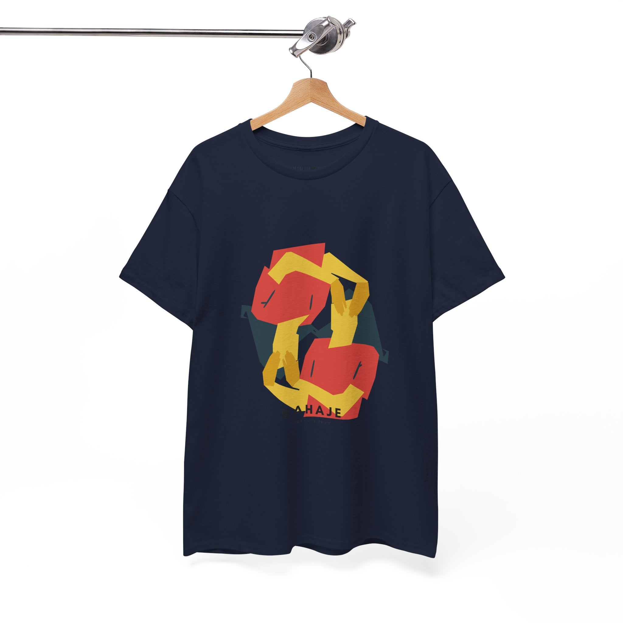 Geometric Fox Tee — Stylized Red & Yellow Fox Illustration T-Shirt