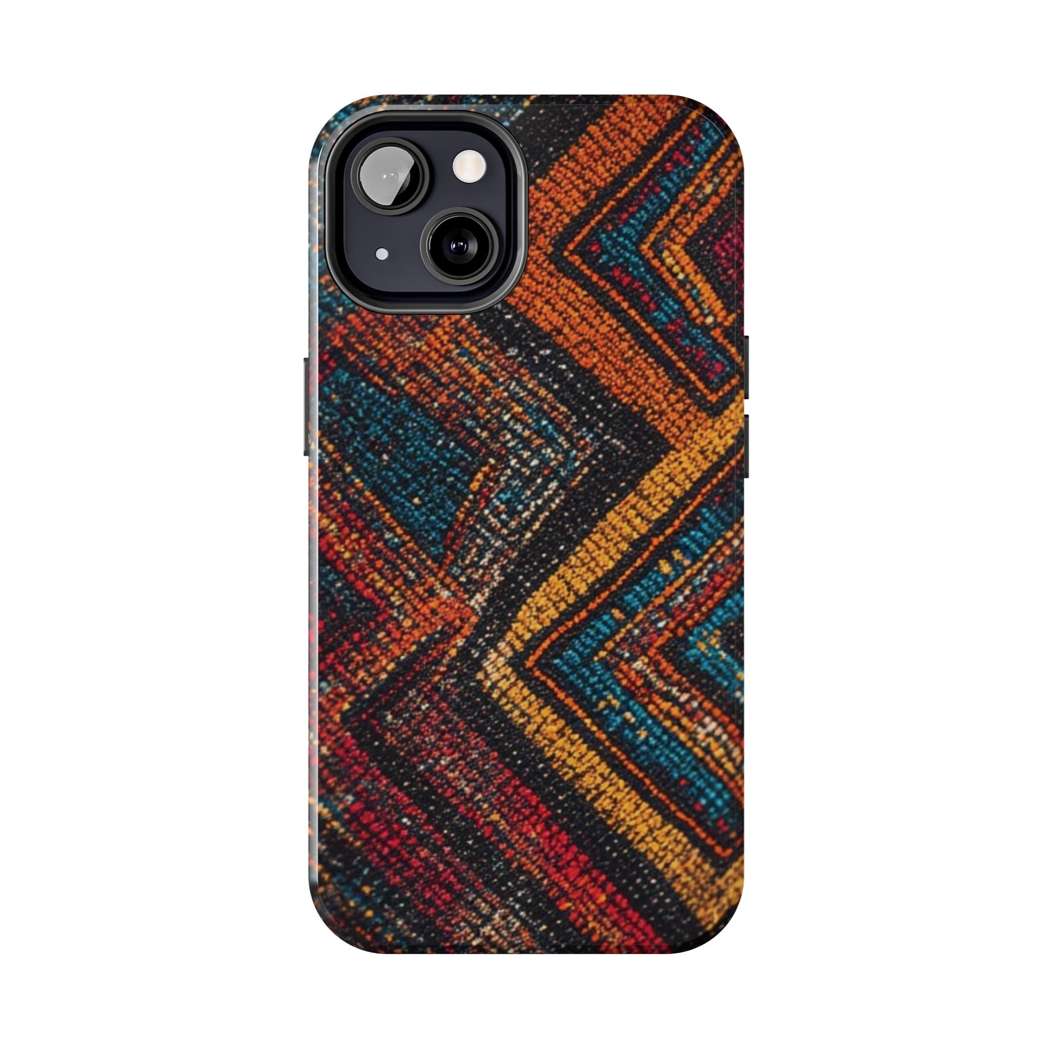 Tough Phone Case — Boho Geometric Rug Pattern, Protective iPhone Cover