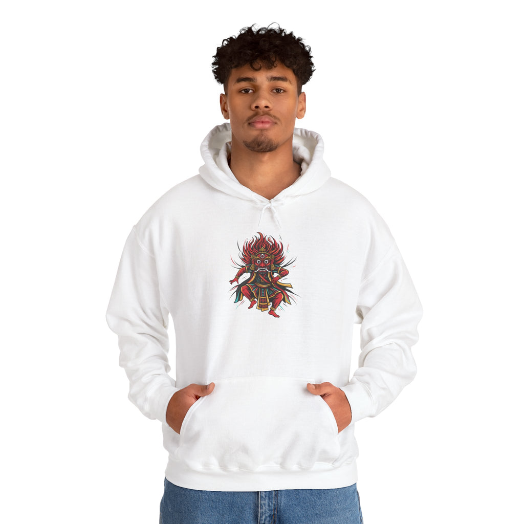 Demonic Oni Mask Hoodie — Japanese Demon Illustration Sweatshirt