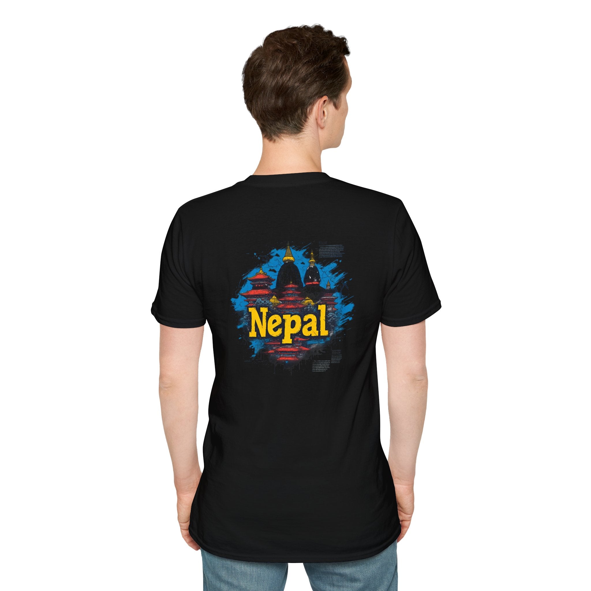 Nepal Souvenir T-Shirt — Stupa Sketch Graphic