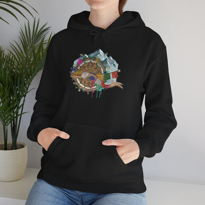 Adventure Landscape Hoodie — Cozy Mountain & Cabin Graphic Sweatshirt