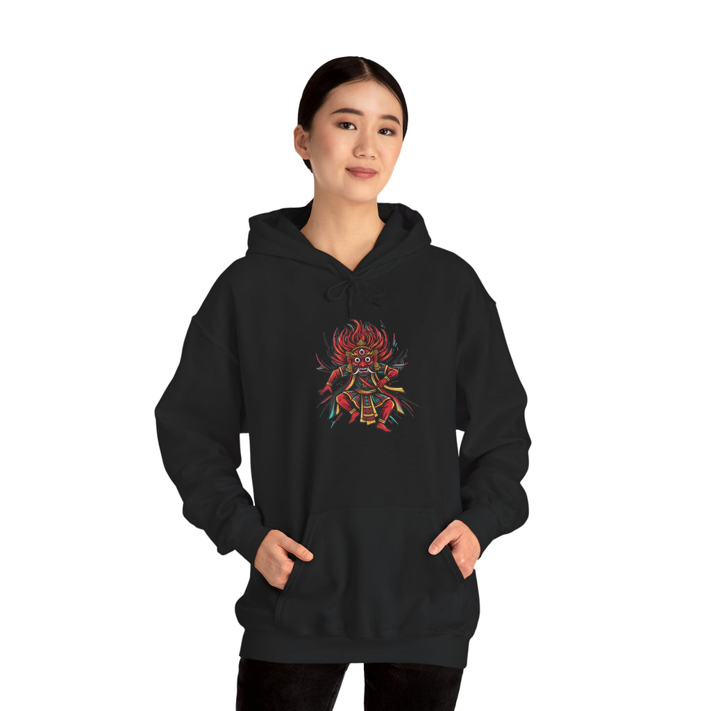 Demonic Oni Mask Hoodie — Japanese Demon Illustration Sweatshirt