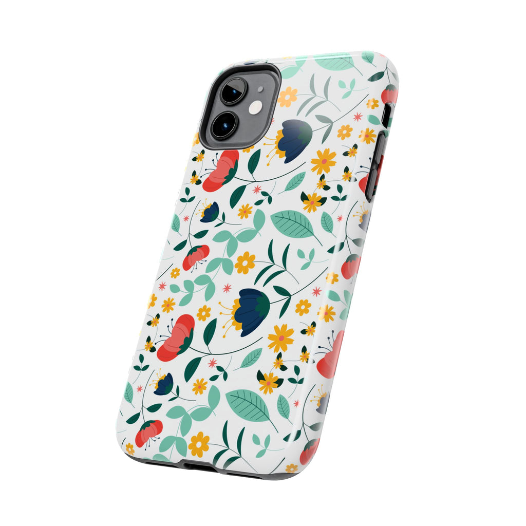 Floral Pattern Tough Phone Case — Colorful Spring Flowers Phone Cover