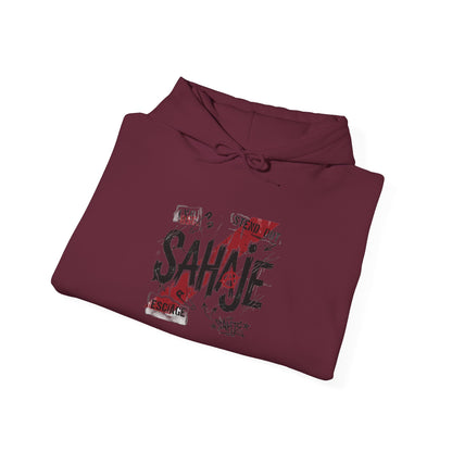 Sahaje Graphic Hoodie – Distressed Vintage Script Pullover