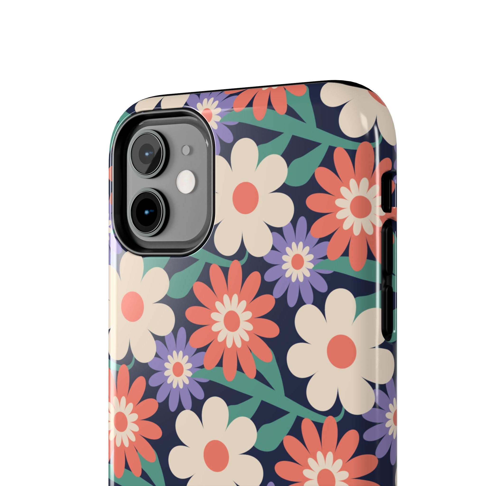 Floral Tough Phone Case — Retro Daisies Protective Phone Cover