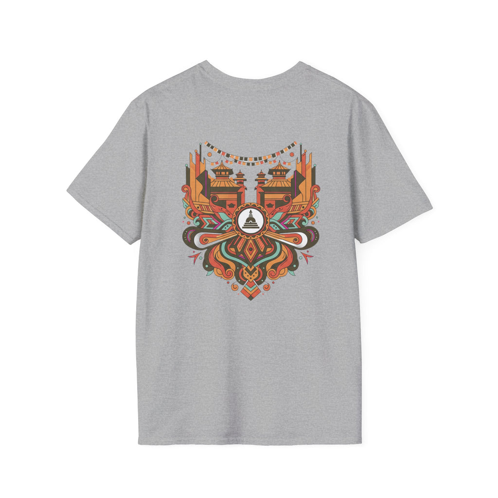 Festival Temple Graphic T-Shirt — Autumn Tribal Shrine Design