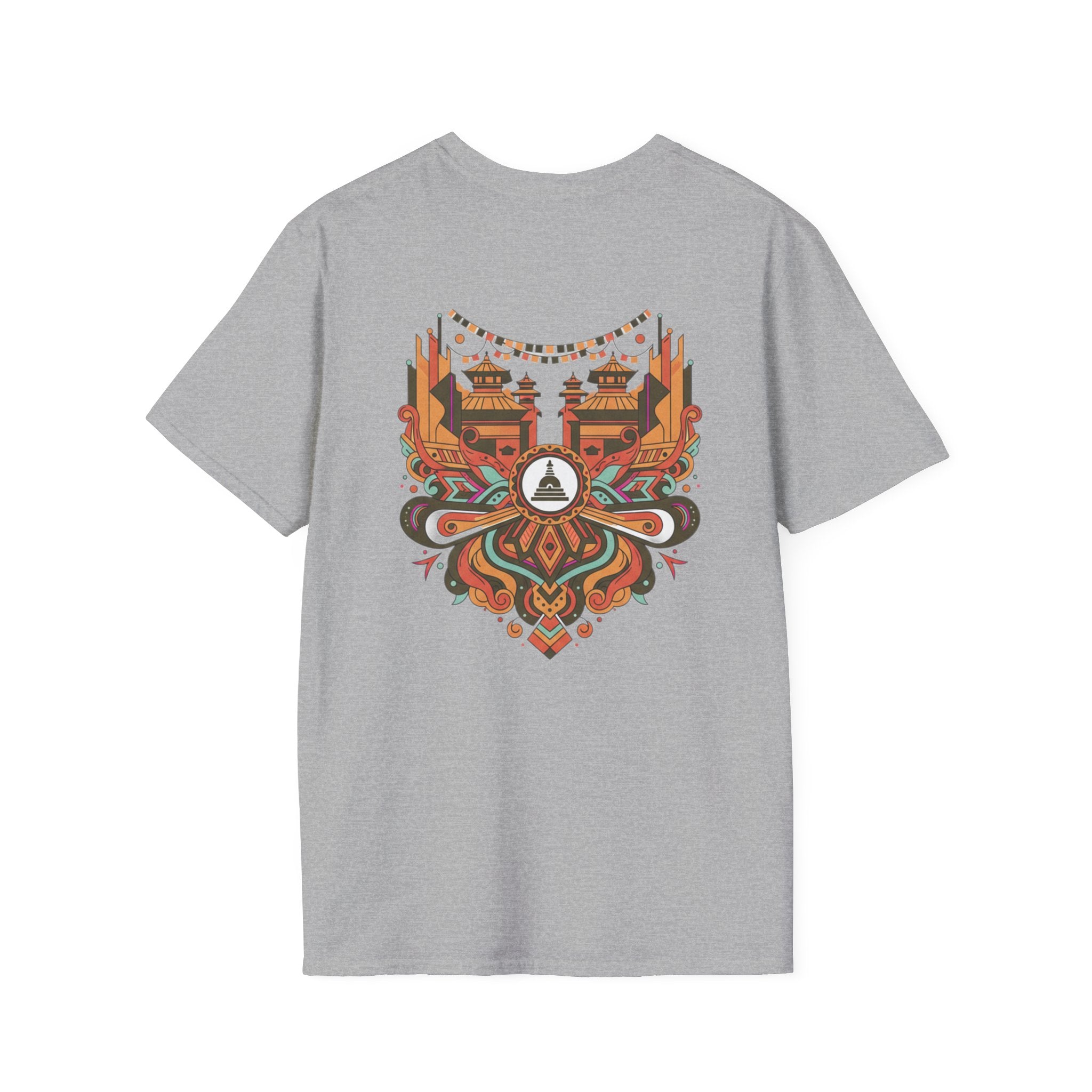 Festival Temple Graphic T-Shirt — Autumn Tribal Shrine Design