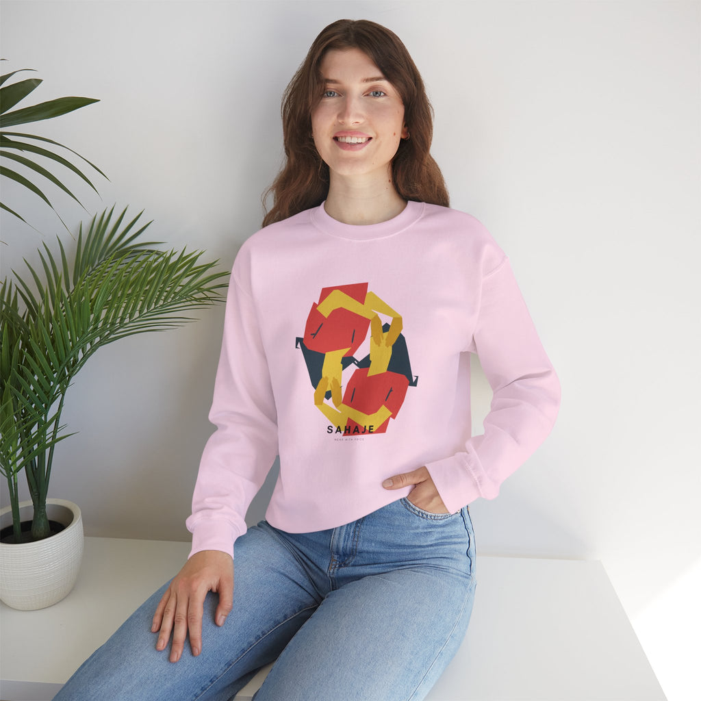 Abstract Flamingo Geometric Crewneck Sweatshirt