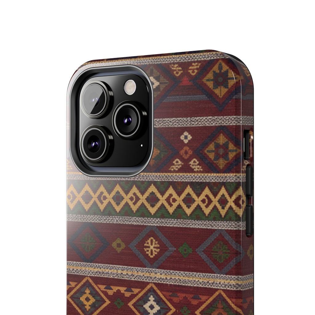 Aztec Pattern Tough Phone Case — Rustic Tribal Protective Cover