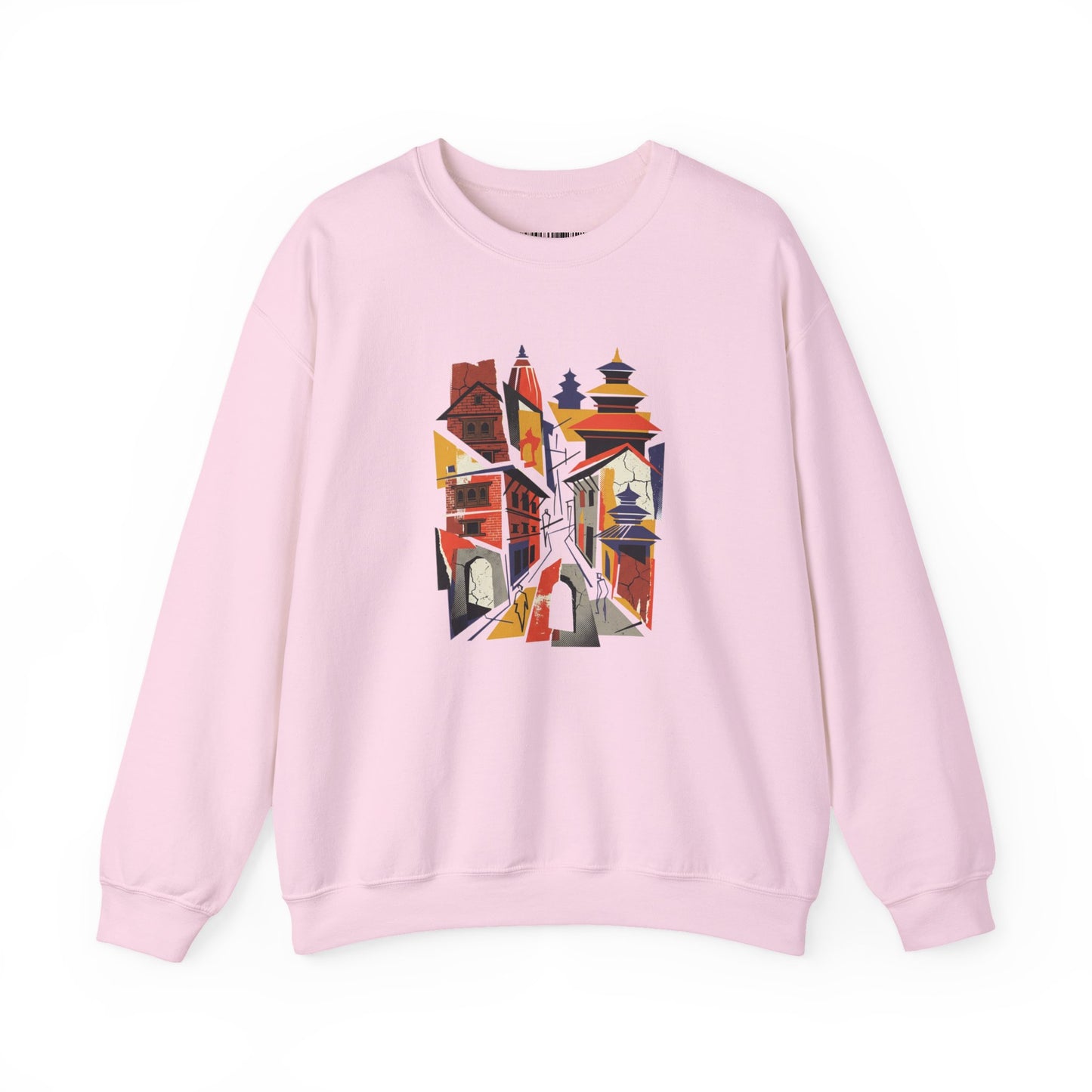 Architectural Cityscape Crewneck Sweatshirt — Abstract Urban Alley Art