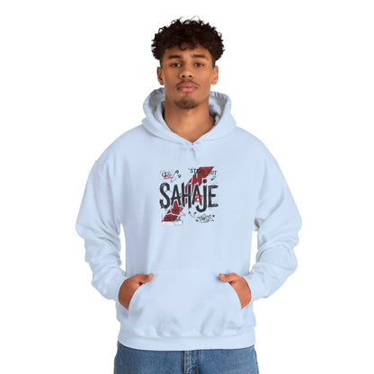Sahaje Graphic Hoodie – Distressed Vintage Script Pullover