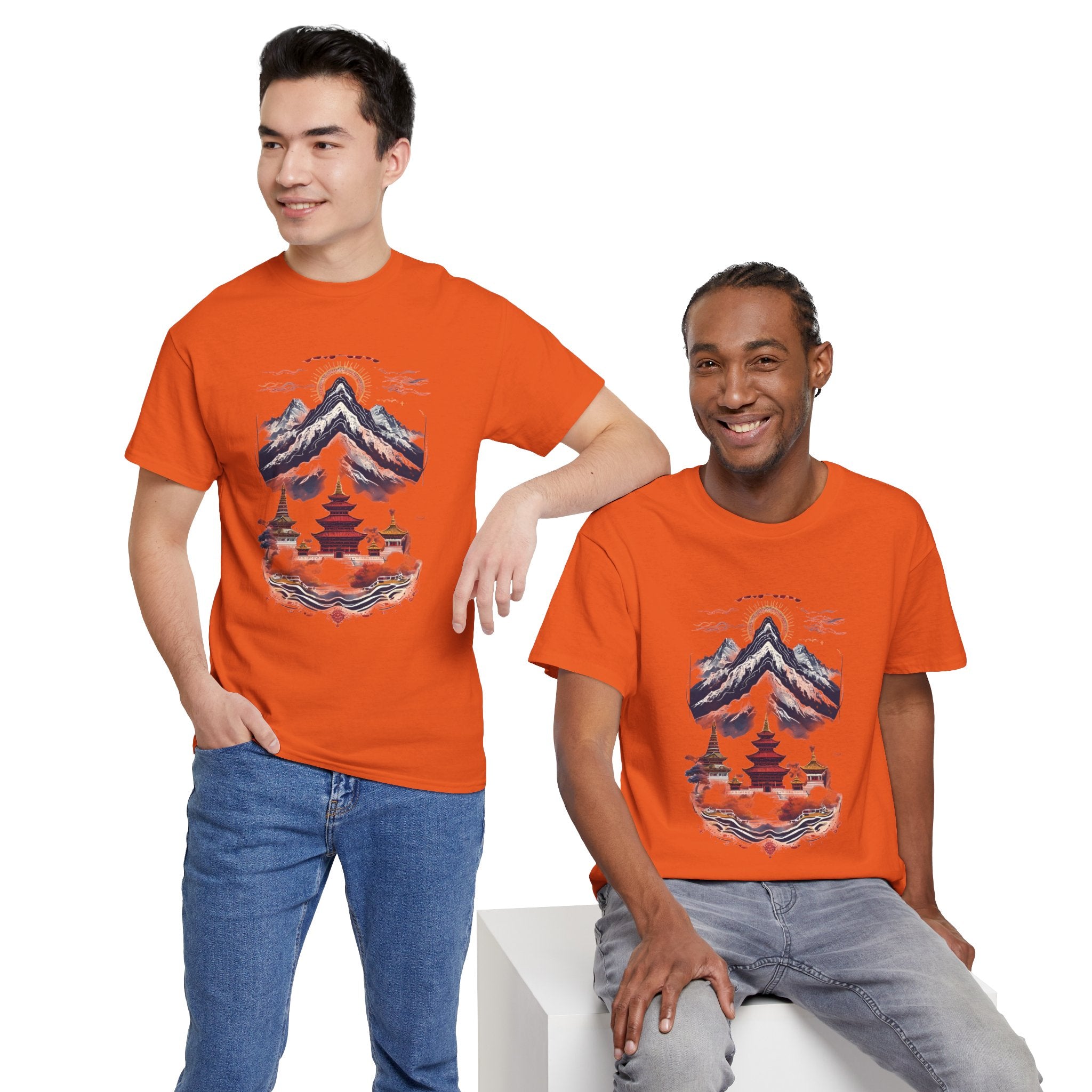 Japanese Mountain Pagoda T-Shirt — Zen Temple Landscape Tee