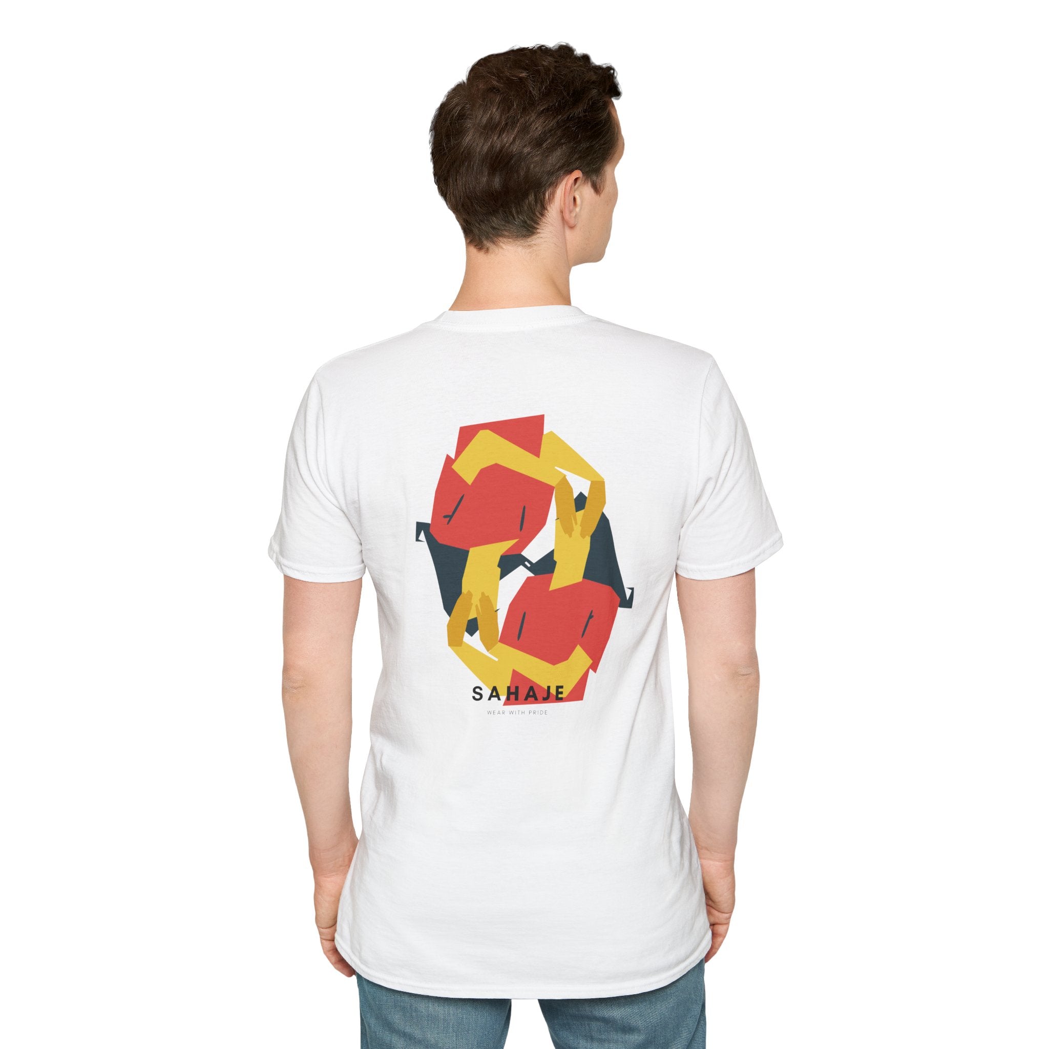 Abstract Geometric Graphic T-Shirt — 'Sahahe' Modern Art Back Print