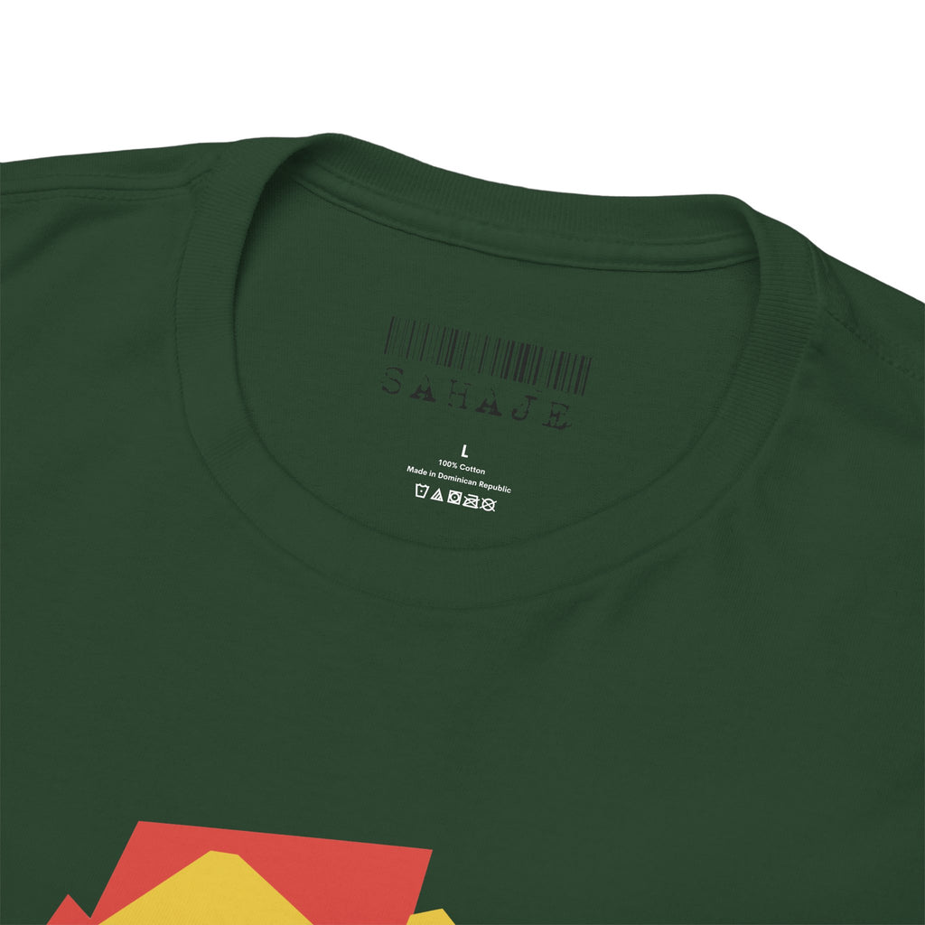 Foxes in Hexagon Graphic Tee — Minimal Geometric Animal Shirt