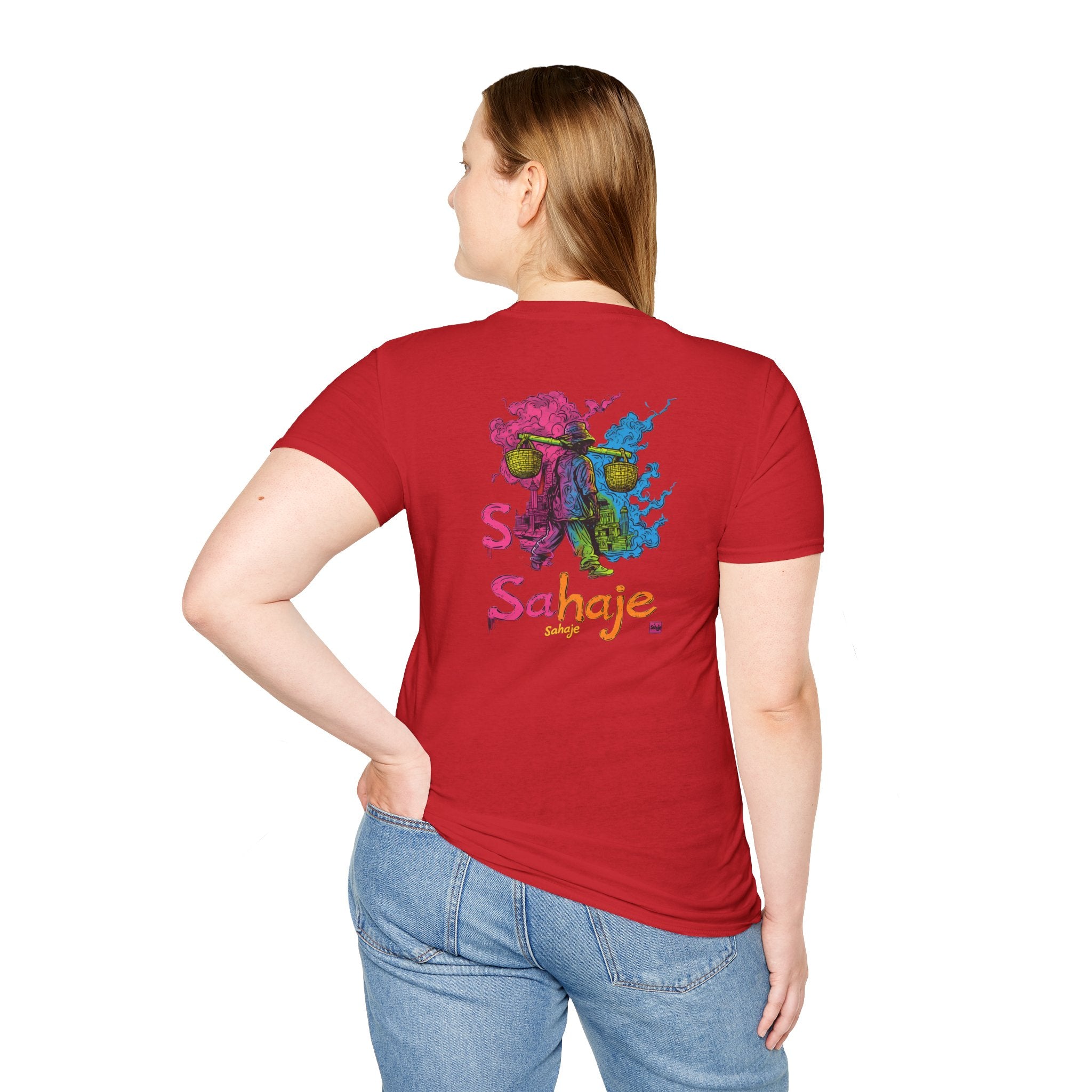 T-Shirt — Colorful Sahaje Skull Back Print