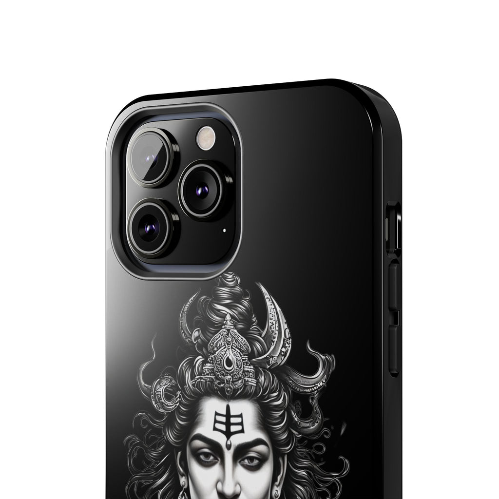 Phone Case — Intricate Lord Shiva Illustration on Black Tough Case