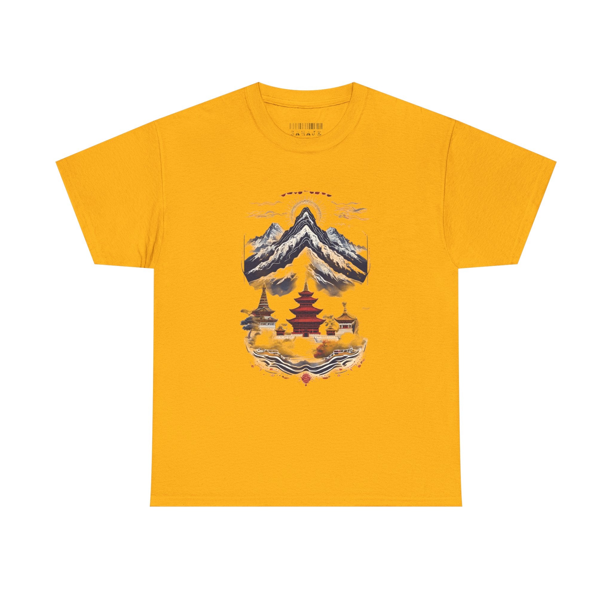Japanese Mountain Pagoda T-Shirt — Zen Temple Landscape Tee