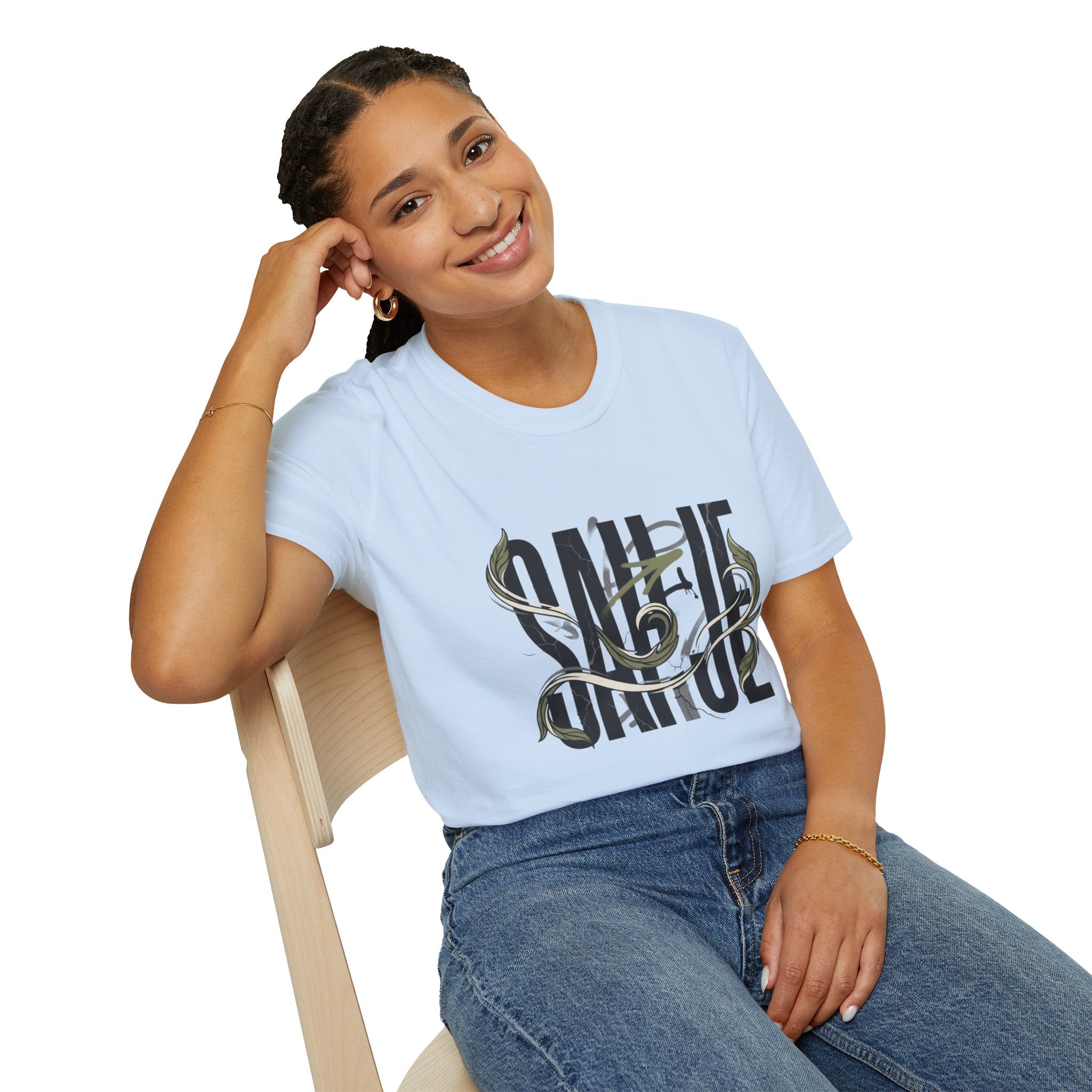 Saurus Graphic T-Shirt — Retro Block Lettering with Snake Illustration