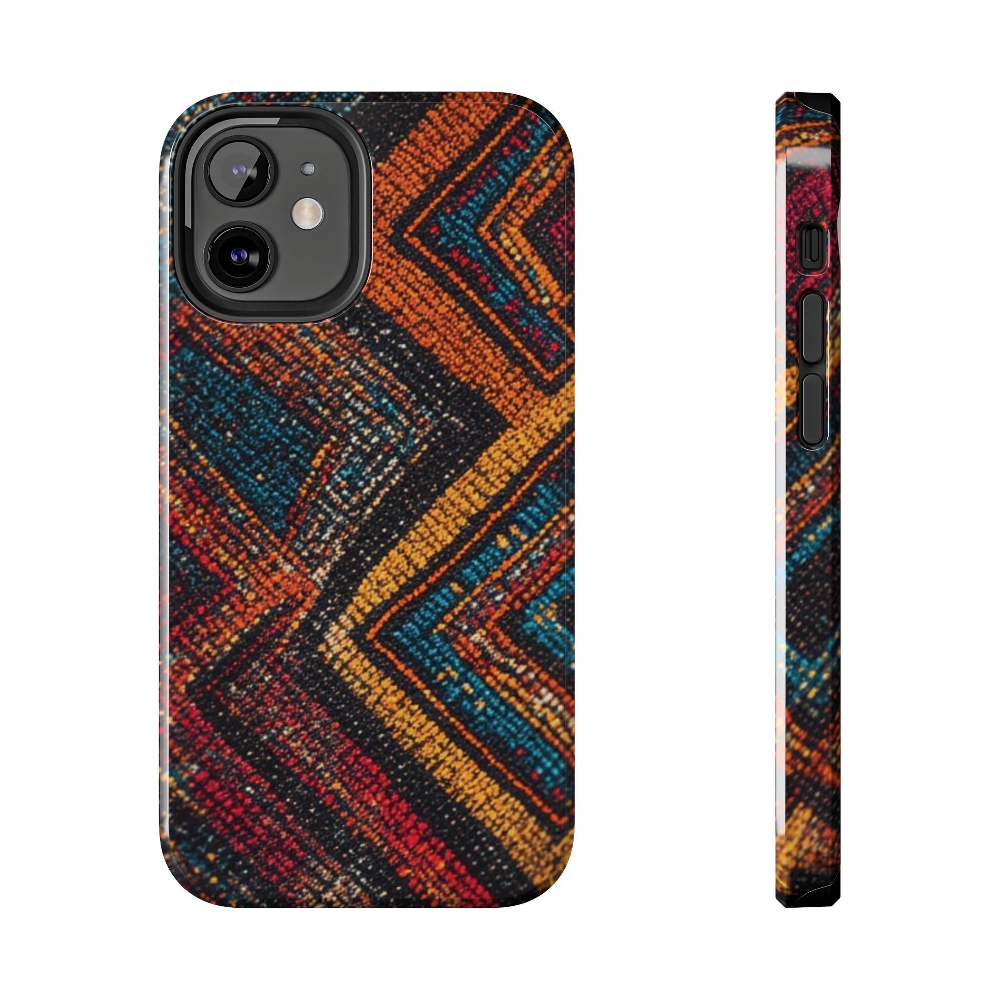 Tough Phone Case — Boho Geometric Rug Pattern, Protective iPhone Cover